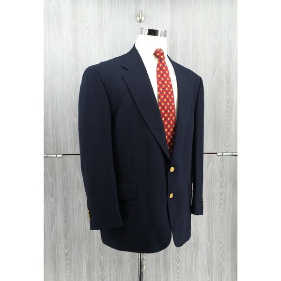 Stafford Men's Wool Blend Two-Button Blazer‎ Sport Size 46R - Picture 5 of 10